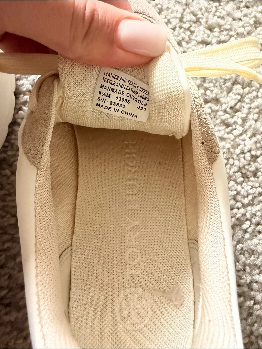 Tory Burch Beige and Cream Platform Sneakers